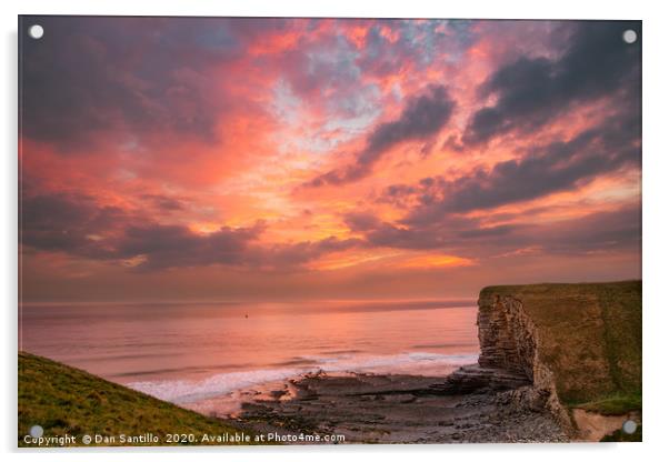 Sunset at Nash Point, Glamorgan Heritage Coast, Wa Acrylic by Dan Santillo