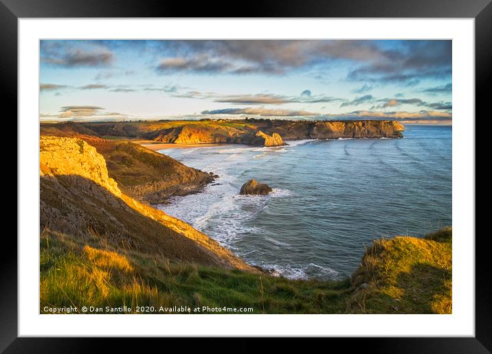 Three Cliffs Bay, Gower Framed Mounted Print by Dan Santillo