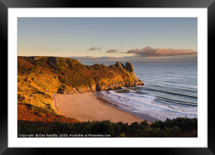 Tor Bay and Great Tor, Gower Framed Mounted Print by Dan Santillo