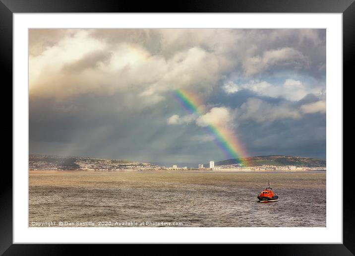 Swansea Lifeboat, Swansea Bay Framed Mounted Print by Dan Santillo