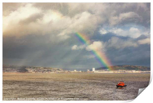 Swansea Lifeboat, Swansea Bay Print by Dan Santillo