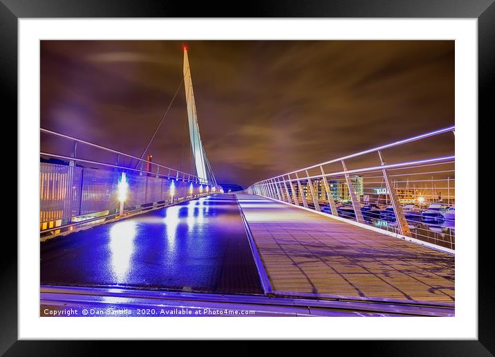 Sail Bridge in SA1, Swansea Framed Mounted Print by Dan Santillo