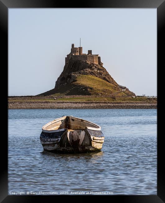 The Boat and Castle Framed Print by Gary Clarricoates