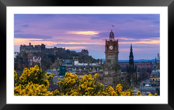 Edinburgh cityscape  Framed Mounted Print by Steven Lennie