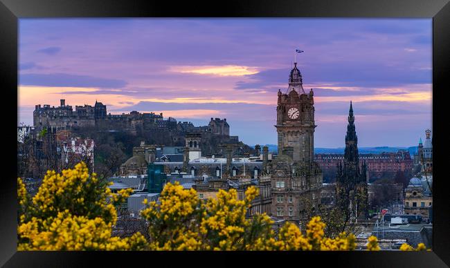 Edinburgh cityscape  Framed Print by Steven Lennie
