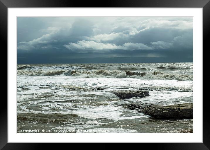 The Angry Sea at Nash Point Beach south wales Framed Mounted Print by Nick Jenkins
