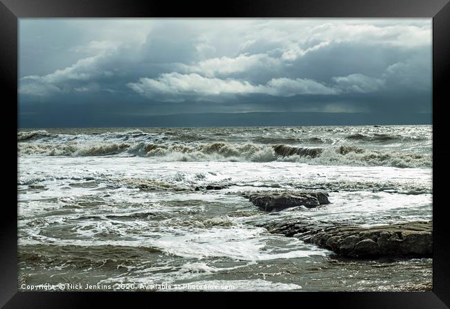 The Angry Sea at Nash Point Beach south wales Framed Print by Nick Jenkins