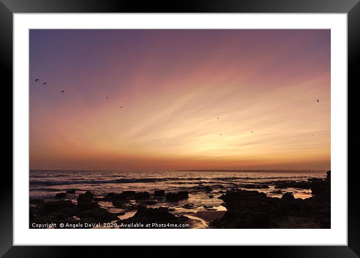And there comes Twilight in Albufeira Framed Mounted Print by Angelo DeVal