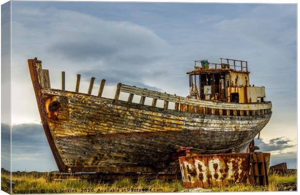 Abandoned Fishing Boat Akranes Iceland Canvas Print by Nick Jenkins
