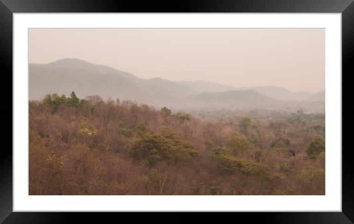Warm Mountain Haze Chiang Mai Thailand Framed Mounted Print by Rowan Edmonds