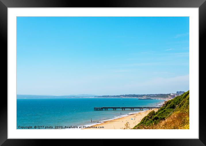Sandy beach and blue ocean, beautiful sunny day, p Framed Mounted Print by Q77 photo