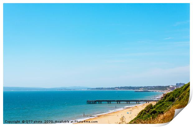 Sandy beach and blue ocean, beautiful sunny day, p Print by Q77 photo