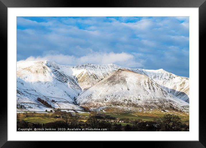 Blencathra in the Winter Lake District Cumbria Framed Mounted Print by Nick Jenkins