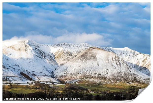 Blencathra in the Winter Lake District Cumbria Print by Nick Jenkins