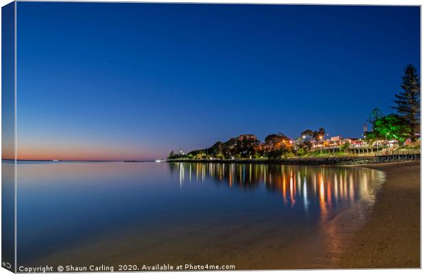 Redcliffe Waterfront Reflections Canvas Print by Shaun Carling