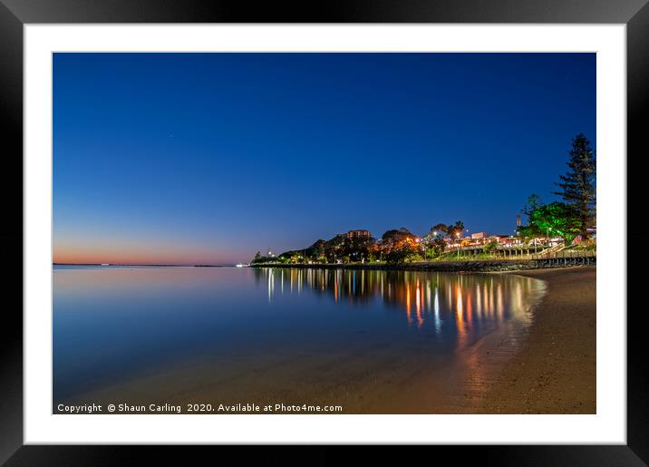 Redcliffe Waterfront Reflections Framed Mounted Print by Shaun Carling