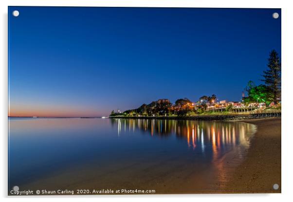 Redcliffe Waterfront Reflections Acrylic by Shaun Carling