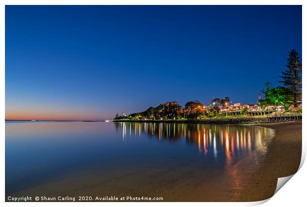 Redcliffe Waterfront Reflections Print by Shaun Carling