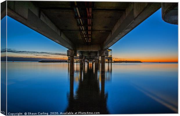 Sunrise At Redcliffe Jetty Canvas Print by Shaun Carling
