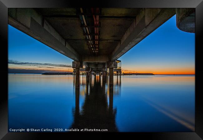 Sunrise At Redcliffe Jetty Framed Print by Shaun Carling