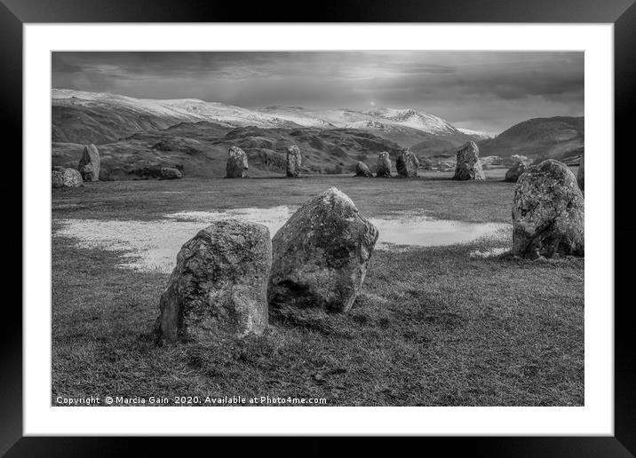 Castlerigg Stone Circle Framed Mounted Print by Marcia Reay