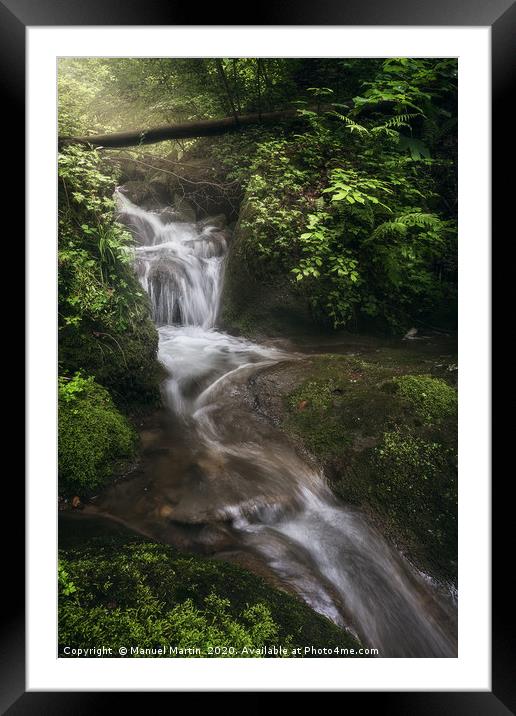 Fairy waterfall Framed Mounted Print by Manuel Martin