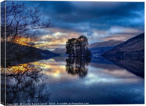 Loch Tay sunset                                Canvas Print by yvonne & paul carroll