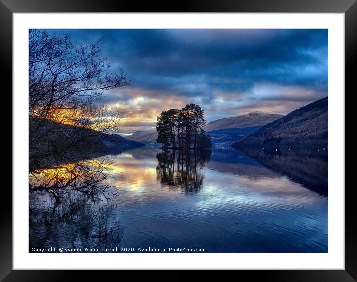 Loch Tay sunset                                Framed Mounted Print by yvonne & paul carroll