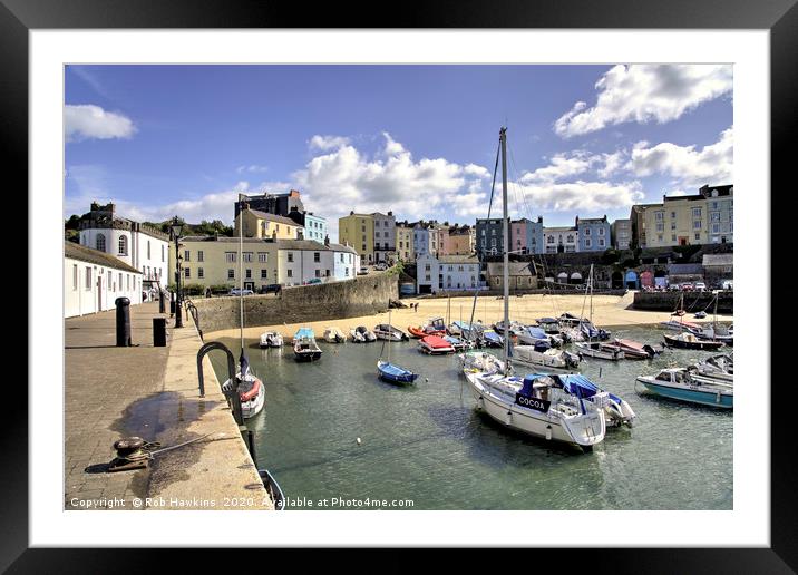 Tenby Harbour Beach Framed Mounted Print by Rob Hawkins