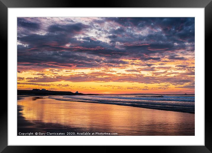 Sunset on the Beach Framed Mounted Print by Gary Clarricoates