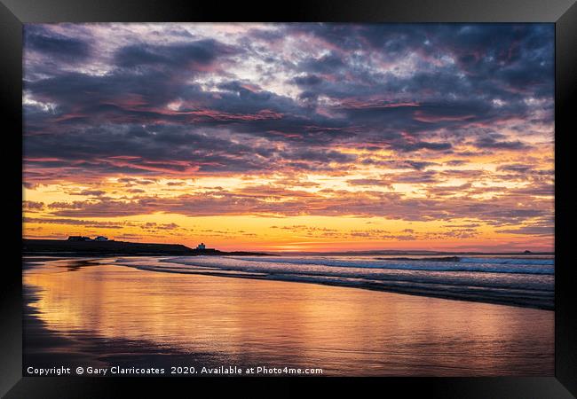 Sunset on the Beach Framed Print by Gary Clarricoates