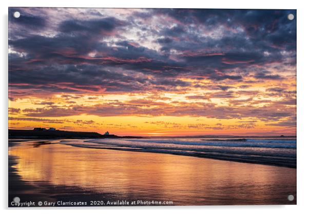 Sunset on the Beach Acrylic by Gary Clarricoates