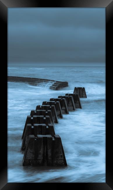 Arbroath Harbour - storm Framed Print by Steven Lennie