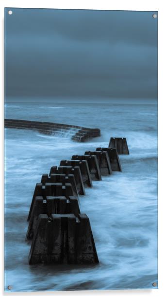Arbroath Harbour - storm Acrylic by Steven Lennie