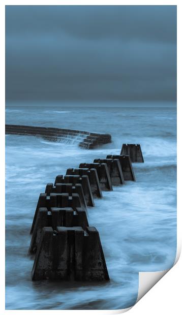 Arbroath Harbour - storm Print by Steven Lennie