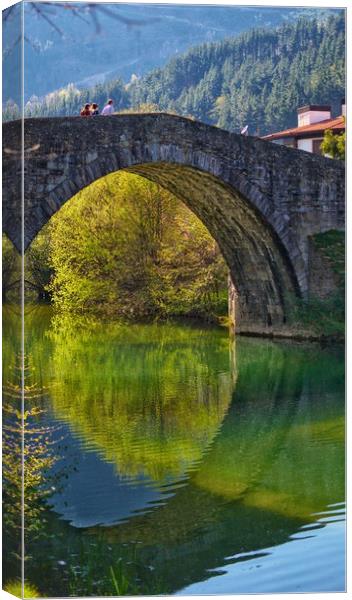 Medieval Bridge in Balmaseda Canvas Print by Steven Lennie