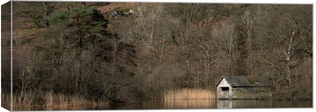 Boathouse at Rydal Water Canvas Print by Ann Goodall