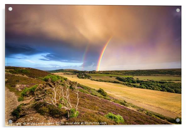 Headon Hill Rainbow Acrylic by Wight Landscapes