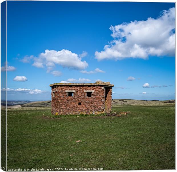 Lookout post Isle Of Wight Canvas Print by Wight Landscapes
