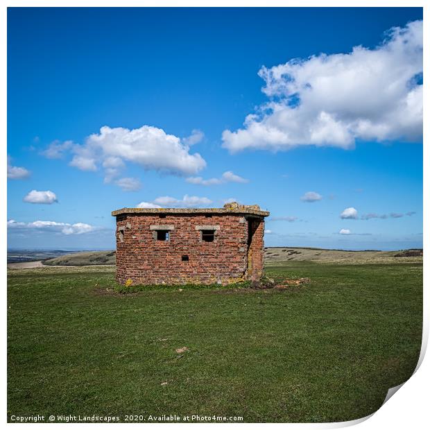 Lookout post Isle Of Wight Print by Wight Landscapes