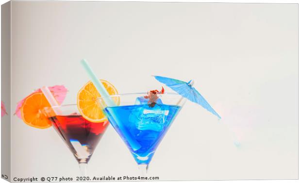 Colorful cocktail decorated with scorpion, colorfu Canvas Print by Q77 photo