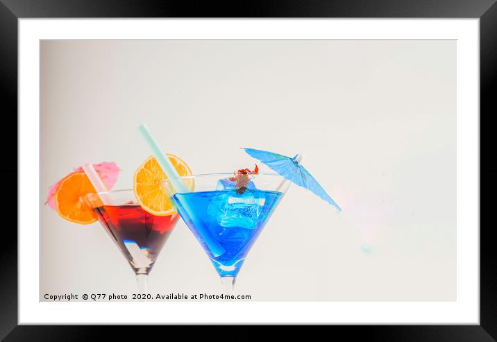 Colorful cocktail decorated with scorpion, colorfu Framed Mounted Print by Q77 photo