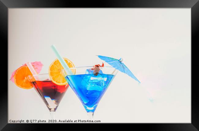 Colorful cocktail decorated with scorpion, colorfu Framed Print by Q77 photo