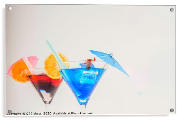 Colorful cocktail decorated with scorpion, colorfu Acrylic by Q77 photo