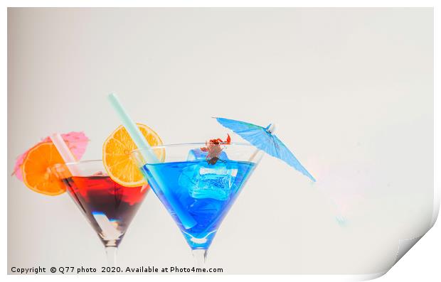 Colorful cocktail decorated with scorpion, colorfu Print by Q77 photo