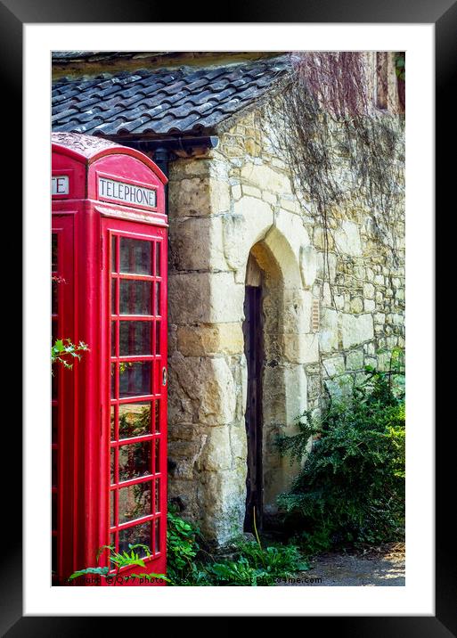 Red telephone booth, symbolic english red booth, e Framed Mounted Print by Q77 photo