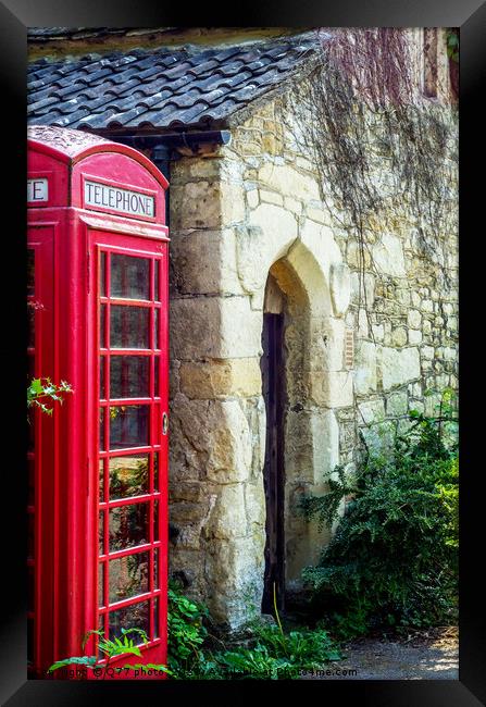 Red telephone booth, symbolic english red booth, e Framed Print by Q77 photo