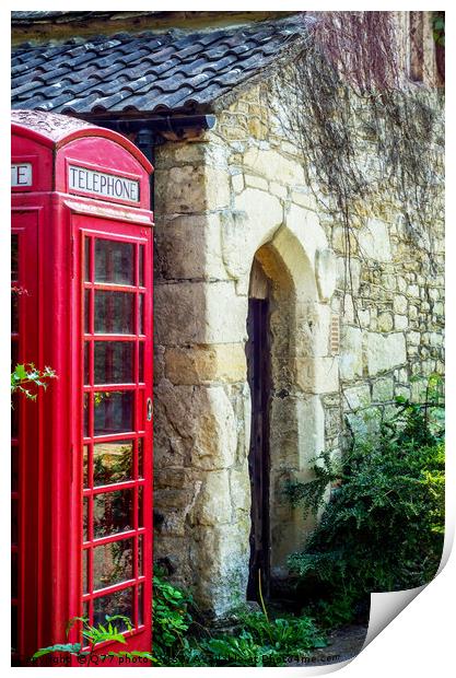 Red telephone booth, symbolic english red booth, e Print by Q77 photo