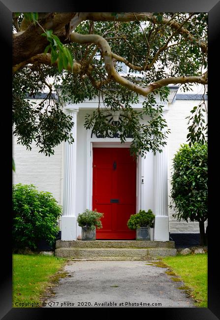 stylish entrance to a residential building, an int Framed Print by Q77 photo