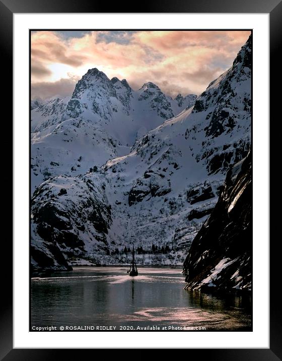 "Sailing in Trolfjord Framed Mounted Print by ROS RIDLEY
